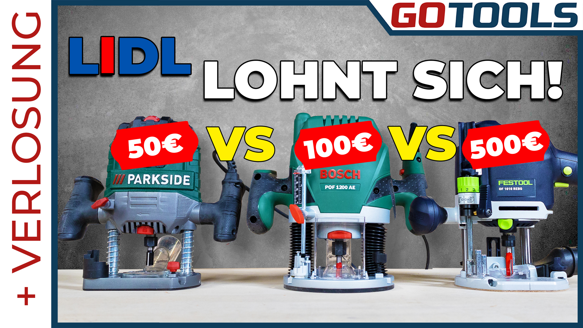 Festool zum vs. vs. , Bosch Preis Parkside kleinen Oberfräse